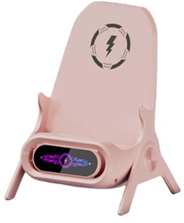 kesurpae Caricatore Wireless da Tavolo con Supporto di Ricarica Verticale o Orizzontale Caricatore Wireless per Telefono Cellulare ABS Magnetico, Rosa Magnetico