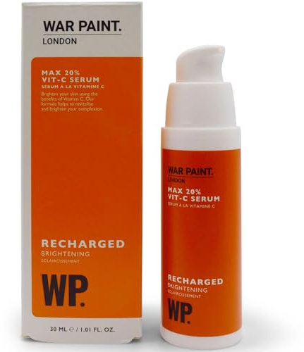War Paint Recharged 20% Vitamin C Facial Serum for Brightening - Dark Spot & Pigmentation Corrector - Vitamin C Serum for Face - Vegan & Cruelty-Free Skincare - 30ml