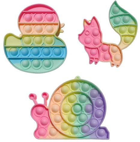 3 Pcs Pop Bubble Fidget Toys, Push and Pop Bubble Sensory Fidget Toy, Pop It Fidget Toy, Jouet Anti Stress Pop Fidget Toys Cadeau d'anniversaire Fête pour Enfants et Adulte