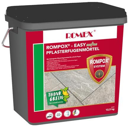 12,5 kg – 1 K malta per fughe strette a partire da 3 mm – permeabile all'acqua, resistente alle erbacce, resistente al gelo, per terrazze marciapiedi (grigio)