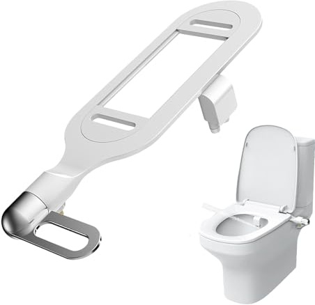 Weqizuerqi 43 x 12 x 7 cm Smart Toilet Flusher Boquillas duales Accesorio de bidé para inodoro Bidé no eléctrico Spray de agua dulce ABS Doble Boquilla ajustable con modos de descarga trasera y hembra