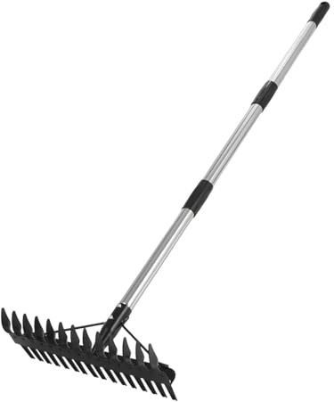 ZGUZMCMK Rastrillo para Césped Rastrillo Escarificador Manual Limpiador de Césped Y Hojas Aireador de Suelo de Acero Inoxidable Adecuado para Parques Jardines, 1.2 M