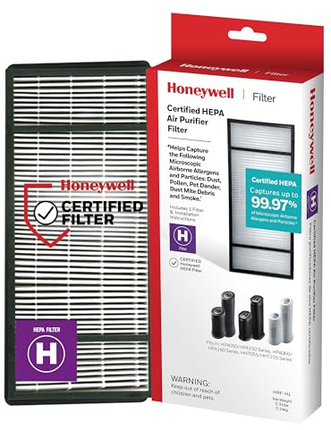 Honeywell HRF-H1 HEPA Air Purifier Filter H, 1-Pack – for HPA050/150, HPA060 & HPA160 Series – Airborne Allergen Air Filter Targets Wildfire/Smoke, Pollen, Pet Dander, and Dust