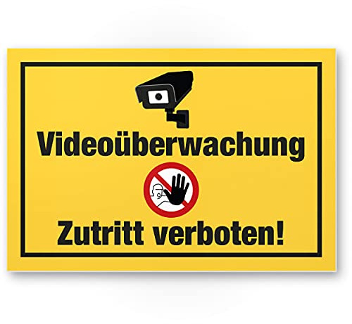 Videoövervakning/åtkomst förbjuden plastskylt – varning/varning videoövervakning – meddelande/varningsskylt