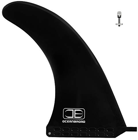 OCEANBROAD 10'' Surf SUP Fin 10 Inch No-Tool Fin Screw Single Center Fin for Surfboard Longboard Paddleboard