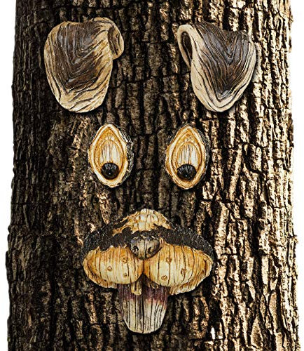 Relaxdays Visage Lapin, Décoration pour Arbre, 5 pièces, Motif lièvre Mignon, déco Jardin, à Suspendre, Brun/Beige, Marron