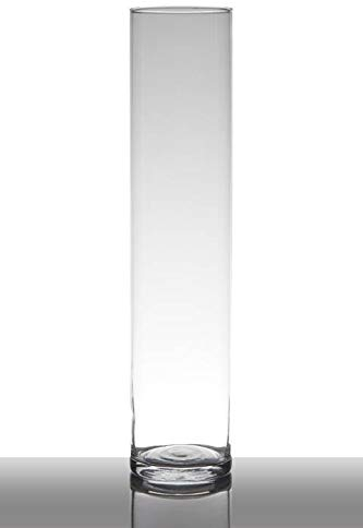 INNA-Glas Vase Décoratif Sansa, Cylindre/Rond, Transparent, 40cm, Ø9cm - Pour Table