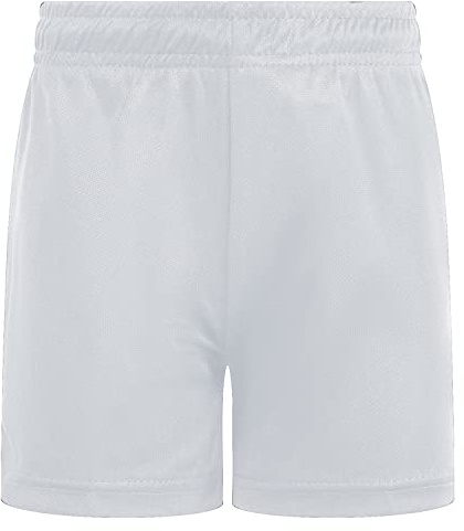 Athletic Sportswear Pantalones cortos de fútbol para niños Junior Niños Niñas PE Premium Running Gym Sports Fitness Shorts, blanco, 9-10 Años