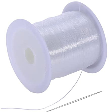HCRXVV Hilo de Nailon de 500 m, Transparente de Pescar 0,3 mm, Cuerda de Cuentas Fuerte y Resistente