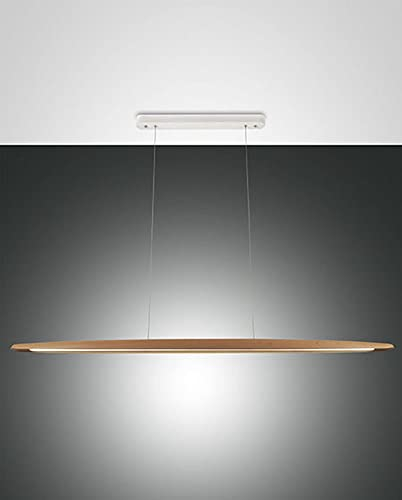 Fabas Luce Ribot LED Einbau-Pendel-Deckenleuchte Helle Eiche Glas