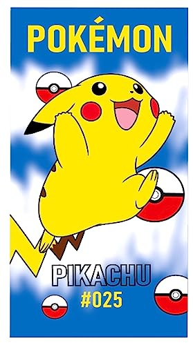 Theonoi Kinder - Handtuch Saunatuch Strandtuch Duschtuch Badetuch - 70 x 140 cm -Geschenk Jungen Mikrofaser (Pokemon)