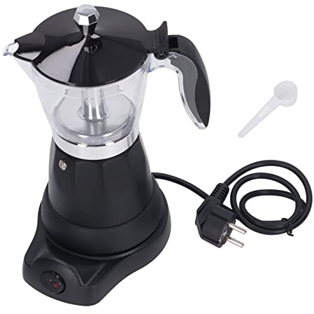 Cafetera Eléctrica, Cafetera Moka Eléctrica Espresso De 6 Tazas/300 Ml, Máquina De Café Expreso De Aleación De Aluminio Desmontable Cafetera Moka Pot Para Oficina En Casa(EU 220-240V)