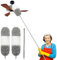 Staubwedel mit Verlängerungsstange, Spinnennetz-Reiniger, Staubwedel mit 2 Mikrofaserköpfen, 38,1–254 cm, extra lange Aluminium-Teleskopstange für die Reinigung von Deckenventilatoren, Jalousien,