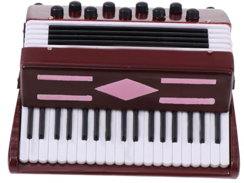 Vaguelly Kreatives Harz Akkordeon Dekoratives Akkordeon Form Desktop Büro Home Dekoration Dunkelrot