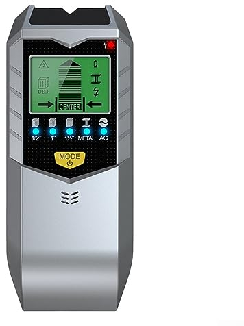 SPORTARC Detector de pared 5 en 1, buscador de cables, escáner de pared, buscador de centro de pernos de precisión, fácil detección, indicador de protección de cables (negro plateado)