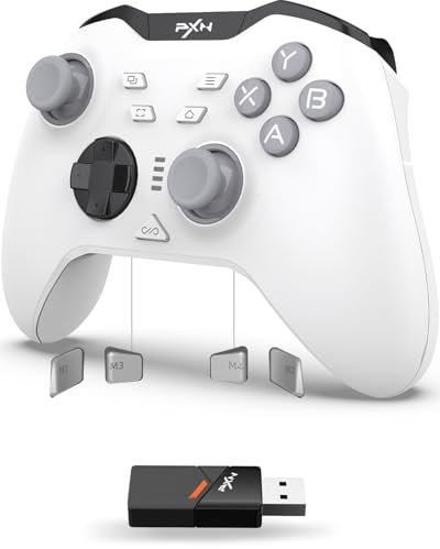 PXN P5 Manette de Jeu Sans Fil 2025 – 1000Hz, Joystick & Gâchette à Effet Hall, 4 Boutons Macro, 3 Modes 2.4G/BT/SW, Turbo, APP, 1000mAh – Manette pour PC, Steam Deck, Switch, Android & iOS