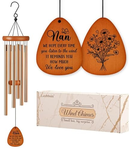 Leebbsin Gifts for Nan, 25.5 Wind Chime for Nan, Best Nans Birthday Gifts