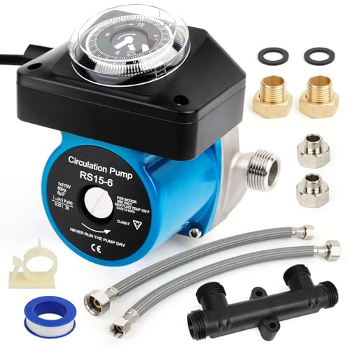 Hot Water Recirculating Pump Kit for Tank Water Heater - w/Programmable Timer & Sensor Valve, 12 PEX Lines, Instant Hot Water, Easy DIY Installation, 5-Year Warranty
