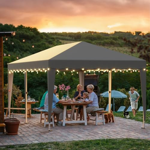 arvioo Pavillon, Feiern ohne Grenzen, Pavillon 3x6 18 ㎡ Wasserdicht Stabil Sonnenschutz 3-Fach Höhenverstellbar, Pop Up Faltpavillon Partyzelt aus φ 30mm Metallgestell & 210D Oxford-Gewebe (Grau)