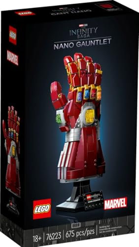LEGO 76223 Marvel Nano Gauntlet, Iron Man Model with Infinity Stones, Avengers: Endgame Film Set for Adults, Collectable Memorabilia, Gift Idea for Men, Women, Husband, Wife, Him & Her