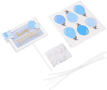 RASTKY Adornos para Tartas de Cumpleaños, Adornos Atractivos para Tartas, Decoración de Magdalenas para Fiestas Temáticas (BLUE)