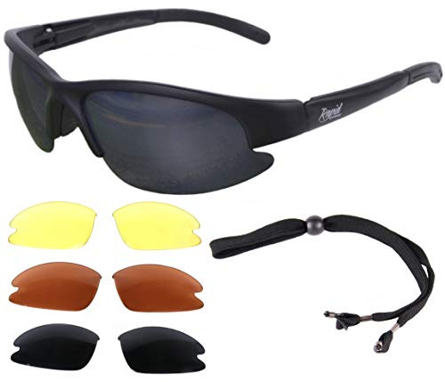'Mile High' Cruise (nero) Pilot Spec occhiali da sole per volante, corsa, ciclismo, vela e altri sport. Lenti intercambiabili, Inc. Low Light. UVA/UVB (UV400) Protezione. Per uomini e donne