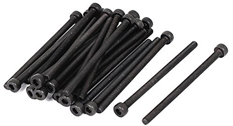 sourcing map 25pcs M3 x 50 mm Vis à Tête Cylindrique à Six Pans Creux Tête Hexagonale Boulon Filetage complet Noir