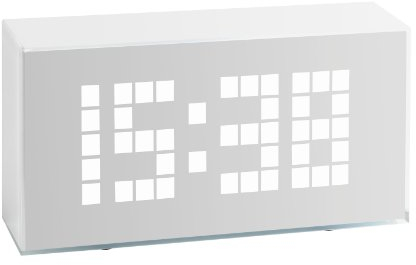 TFA Dostmann Wecker digital TIME Block, 60.2012, mit Thermometer für innen, Uhrzeit und Datum, große LED Ziffern, weiß, (L) 175 x (B) 51 x (H) 91 mm