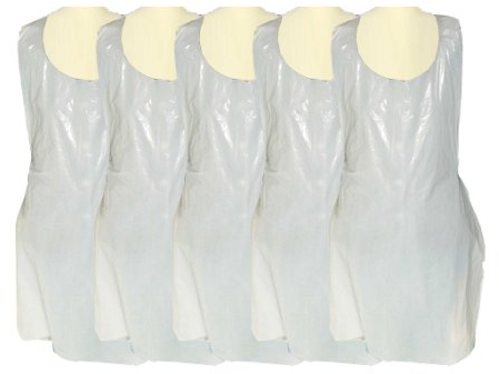 Tiga-Med Schürzen Einmal Einweg PE 100 Stück 75X140CM EINZELN GEFALTET Schürzen Herrengröße 20my Orig