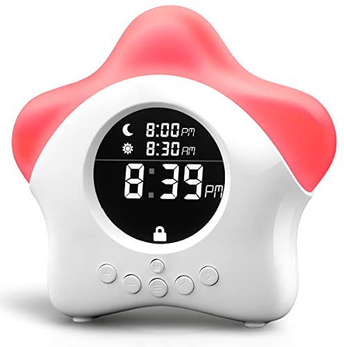 Stay-in-Bed Clock for Kids - Toddler Sleep Trainer, Night Light & Alarm