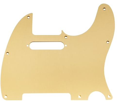 Musiclily Pro 8 Löcher Aluminium Telecaster Schlagbrett Pickguard für American/Mexican Fender Standard Tele Style E-Gitarre, Gold Anodized