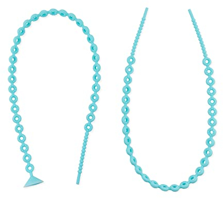 Bumkins Pacifier Clip Feeding Supplies for Baby Girl or Boy, Toy Straps for Sippy Cup, Teether, Stroller Accessories, Platinum Silicone Accessory Tether Leash, Safe for Teething Babies, Blue