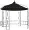 Homgoday Pavillon Rundpavillon Festzelt Partyzelt Gartenpavillon Gartenzelt Bierzelt Garten Zelt UV- und wasserbeständig 300 x 290 cm Anthrazit Rund