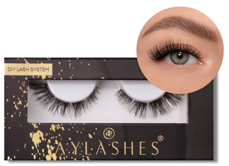 AYLASHES - DIY Wimpernextensions Single Box THE CLOUD | 1 Paar Wimpern | bis zu 7 Tage Halt | Wimpern DIY Set für zu Hause | künstliche Wimpern | Klebewimpern | lash extension set