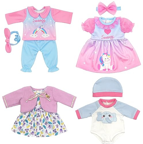 OTMOON Ropa para muñecas de 36 a 43 cm Pulgadas, 4 Paquetes (no Incluye muñecas), OTMOON8112
