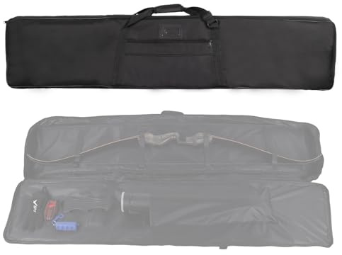 SPG Estuche de arco recurvo para arco largo y arco tradicional, 2 tamaños, bolsa de arco largo de longitud completa, fundas de arco recurvo tradicional para jóvenes y adultos con bolsillo para