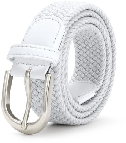 JasGood Cinturón elástico de lona trenzada Cinturón informal elástico para hombres y mujeres