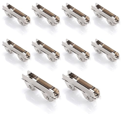 Glas-Tür-Radklemmen, Eisenrolle, Schaufensterrolle, für 6 mm dicke Vitrinen, Glastüren, 6 mm Schlitzbreite, 10 Stück