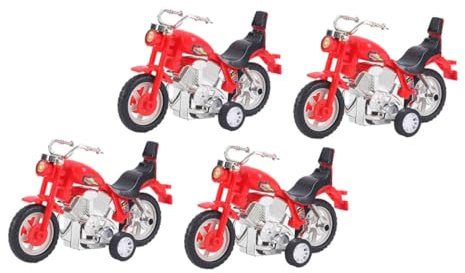 JOINPAYA 4 Stück Zurückziehen - Hinteres Fahrzeugspielzeug Cartoon- -Spielzeug Mini-Fahrzeug-Spielzeug Mini- Cartoon-reibungsfahrzeug Mini-spielzeugmotorrad Plastik