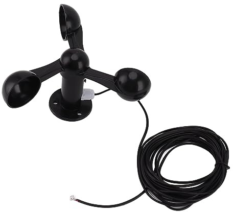 Sensor Anemómetro de Corte de Velocidad del Viento con Cable Impermeable de 8 M Agujero de Montaje de 4 cm Anti-interferencia 3 Tazas Detector de Velocidad del Viento Exterior