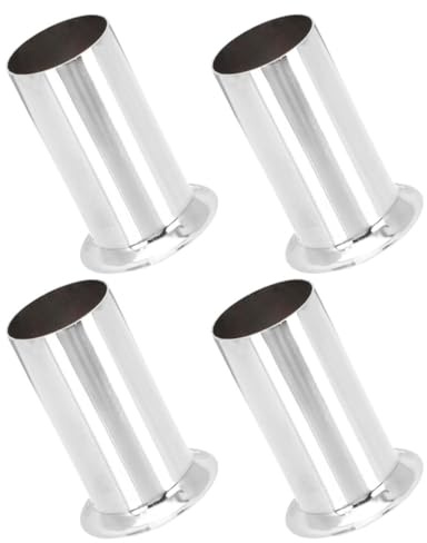 Ciieeo Fundas de Hierro para Portalámparas de Vela 4 Piezas, Cubiertas Metálicas para Bases de Lámparas Diseño Retro y Acabado en Plata