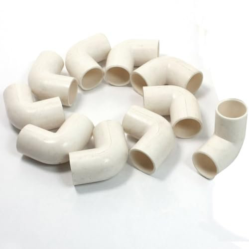 TA-VIGOR 10Pcs 16mm PVC Pipe Fittings, 90 Degree Slip Elbow Coupling Connectors, Water Pipe Corner Connection Fittings, Slip Socket Elbow Joints for Plumbing and Irrigation Systems, White