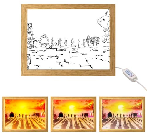 MeYuxg Anime Illuminated Picture Frame, LED Creative Decorative Painting Frame, Gifts for Anime Fans, Brightness Adjustable, Art Decoration for Living Room, Bedroom, Children's Room, H