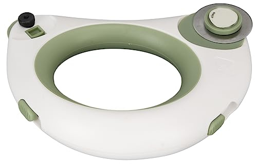 Pssopp Cortador Giratorio Ergonómico de Doble Cabeza para Coser y Hacer Acolchados, Diseño Cómodo con Hoja de Fácil Bloqueo, para Proyectos de Tela y Materiales Gruesos