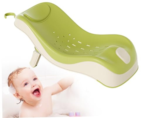 Bañera para lavabo de bebé, altura ajustable, soporte ergonómico para baño de bebé con orificio de drenaje, bañera infantil portátil plegable con gancho para viajes en casa, verde, decoraciones navid