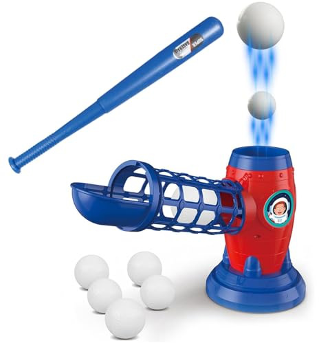 Set de Lanceur Automatique de Baseball pour Enfant,Jeu de Baseball Enfant avec Lanceur Automatique,Machines de Pitching de Baseball avec Batte et Balles,Jouet Sportif Extérieur pour Garçons et Filles