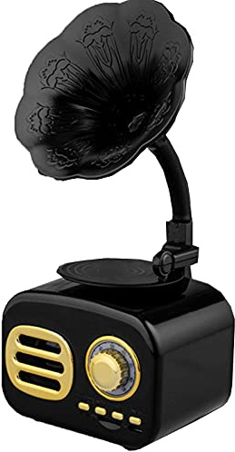 CLSDRZC Ornamenti per grammofono Vintage, Altoparlanti creativi, Giradischi con Altoparlante Bluetooth con Corno in Rame e subwoofer Aux-in/USB/compatibilità Multipla