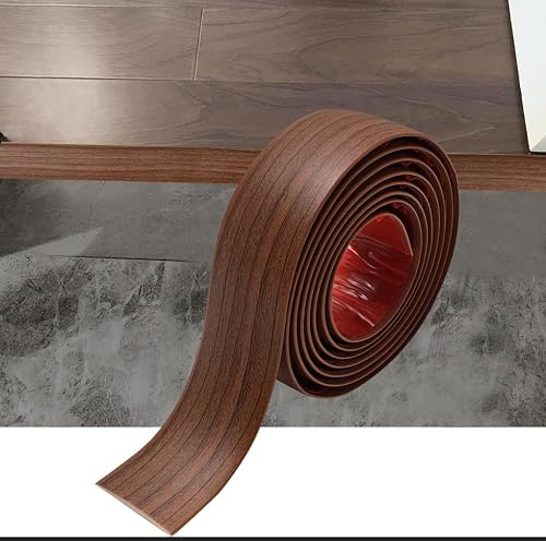Zayejod 9M PVC Floor Transition Strip Self Adhesive，Cherry 5CM | Vinyl Flat Floor Divider Strip Carpet Cover Strips Laminate Threshold Flooring Edge Trim for Joining Floor Tiles Gap Door Bar