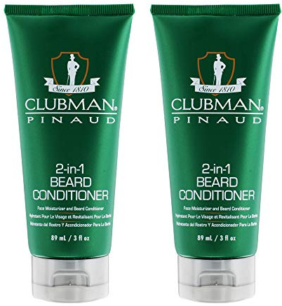 Clubman Pinaud 2-in-1 Beard Conditioner & Beard Moisturizer for Men – Hydrates Skin, Nourishes Beards, 3 oz x 2 Pack