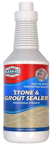 Clean-EEZ Grout Sealer - Protect Your Floors and Showers from Stains - Natural Stone Safe - Water and Oil Shield - Large 32 oz Bottle